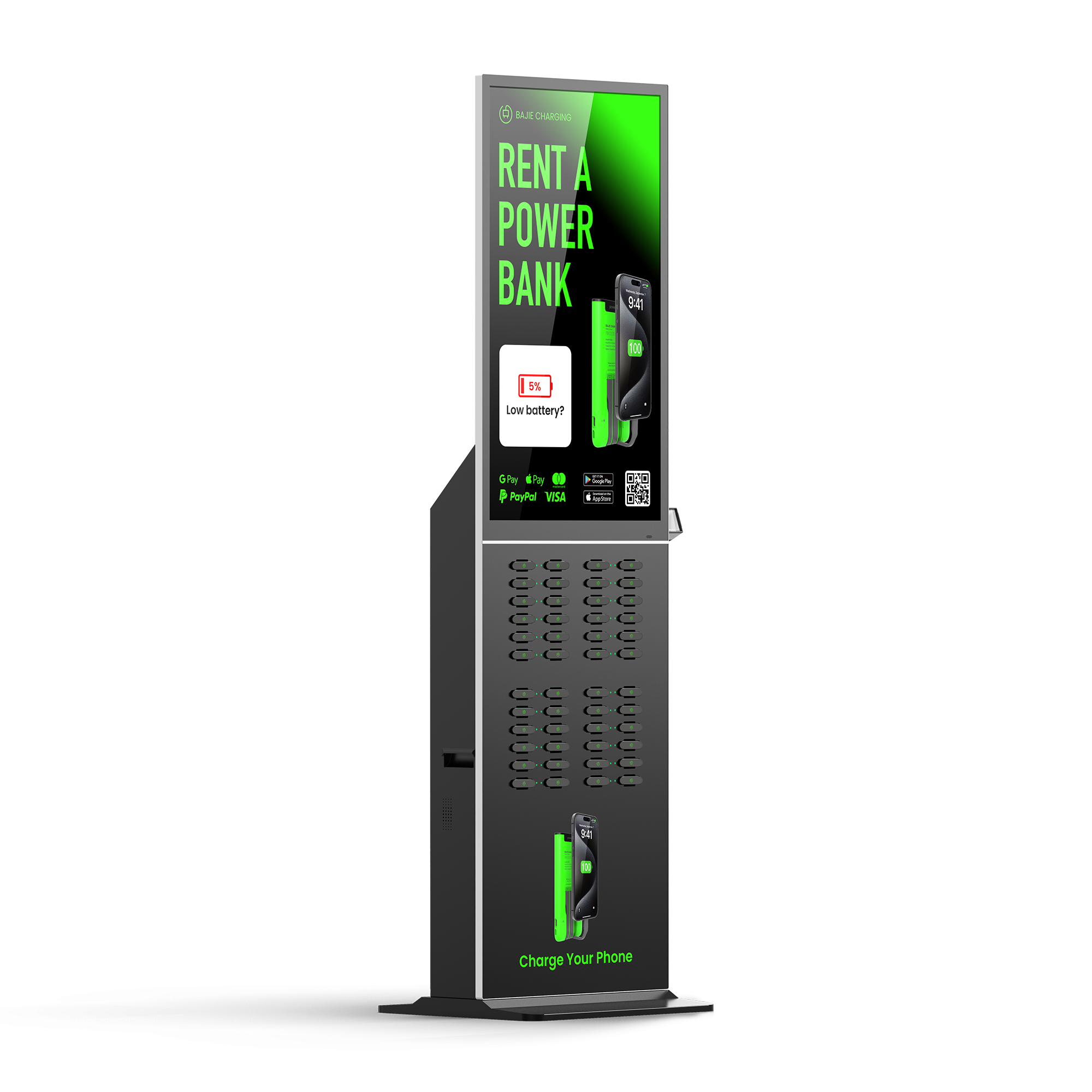with advertising screen, pos reader,suitable for places with high traffic , suchas shopping malls, museums.