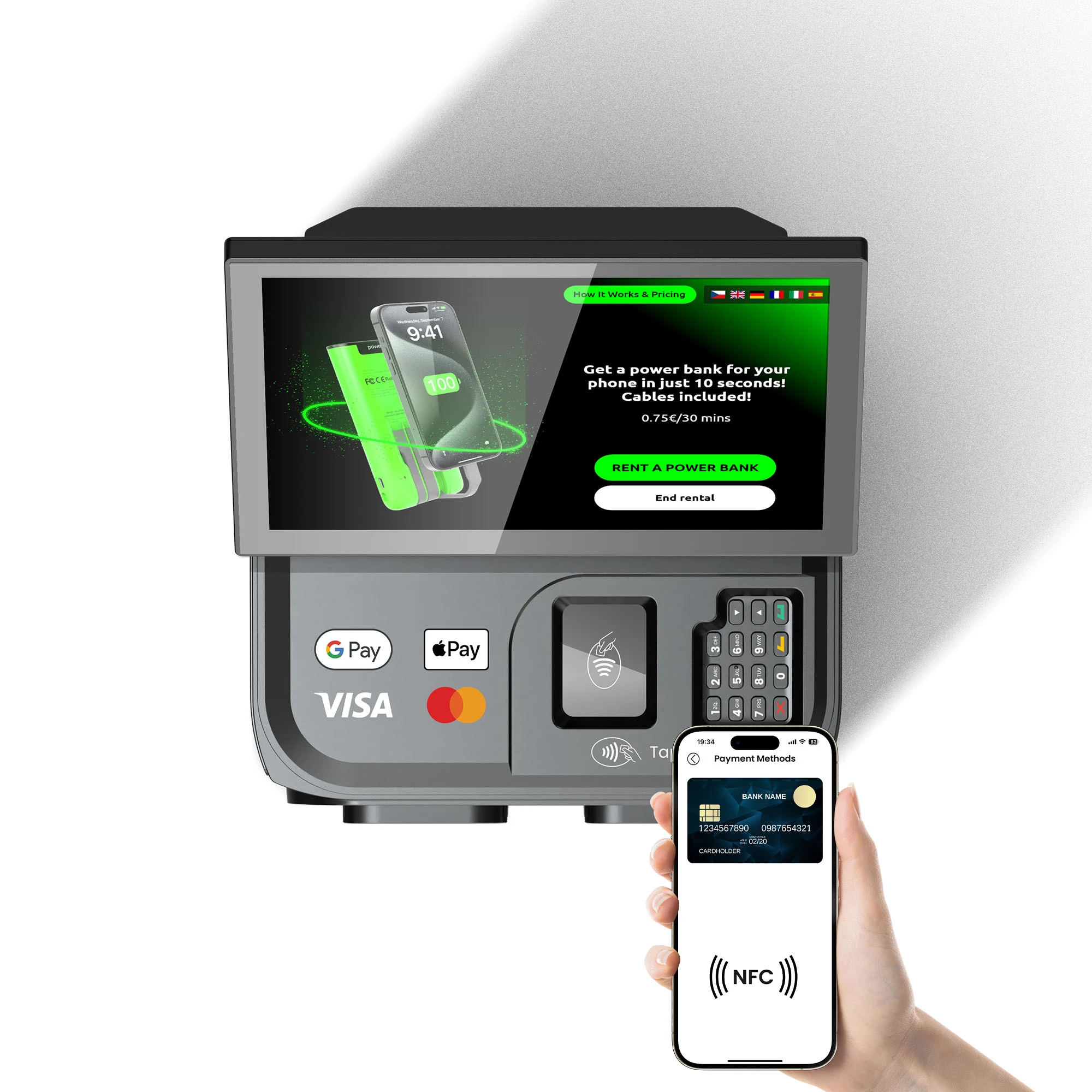 8-Slot Smart Charging Station (Touch Screen & POS)