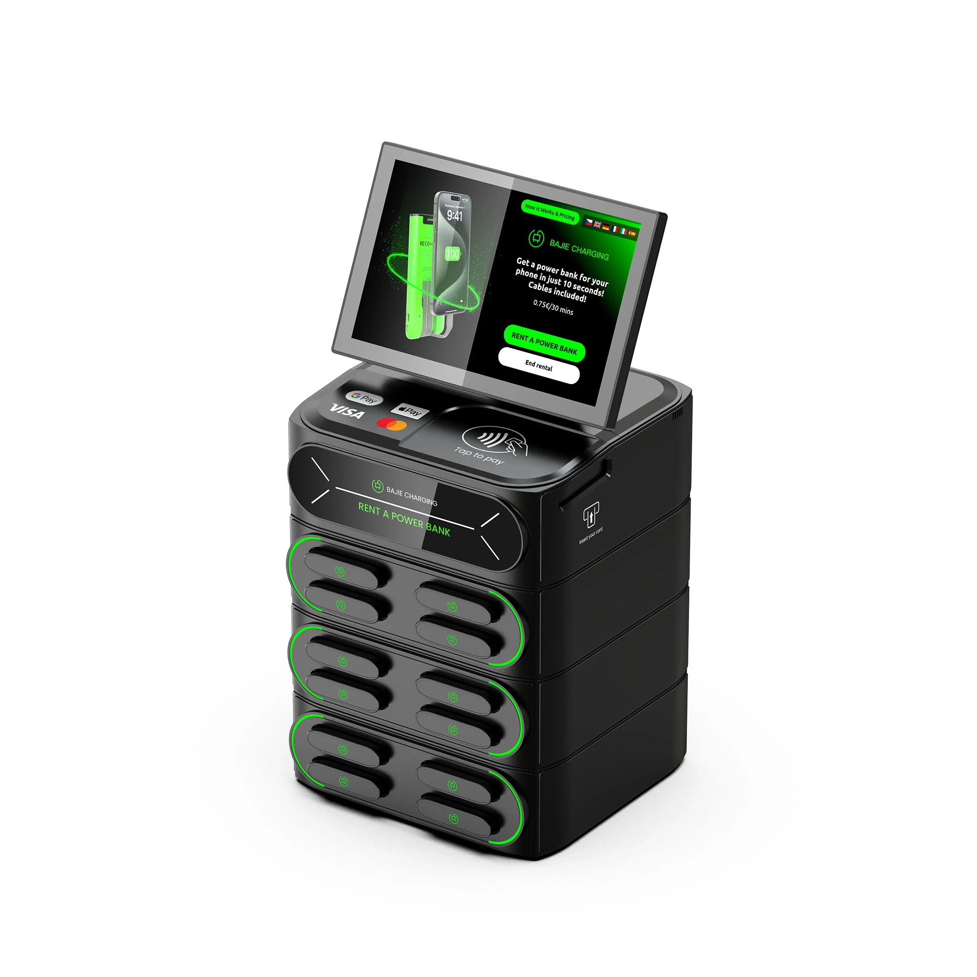 12-Slot Power Bank Station (Touch Screen & POS)